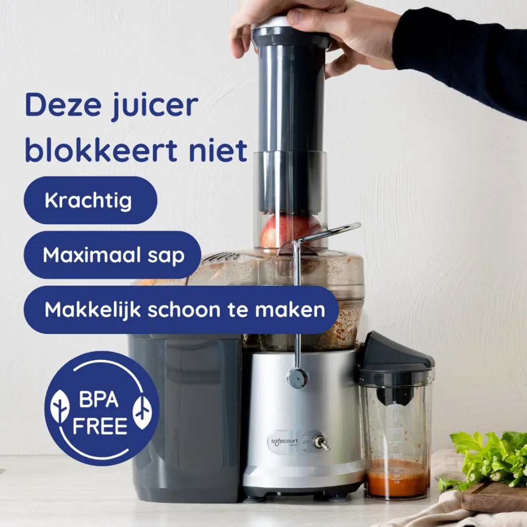 Safecourt Kitchen Sapcentrifuge JE100 1200W - 3 Snelheden - Zilver