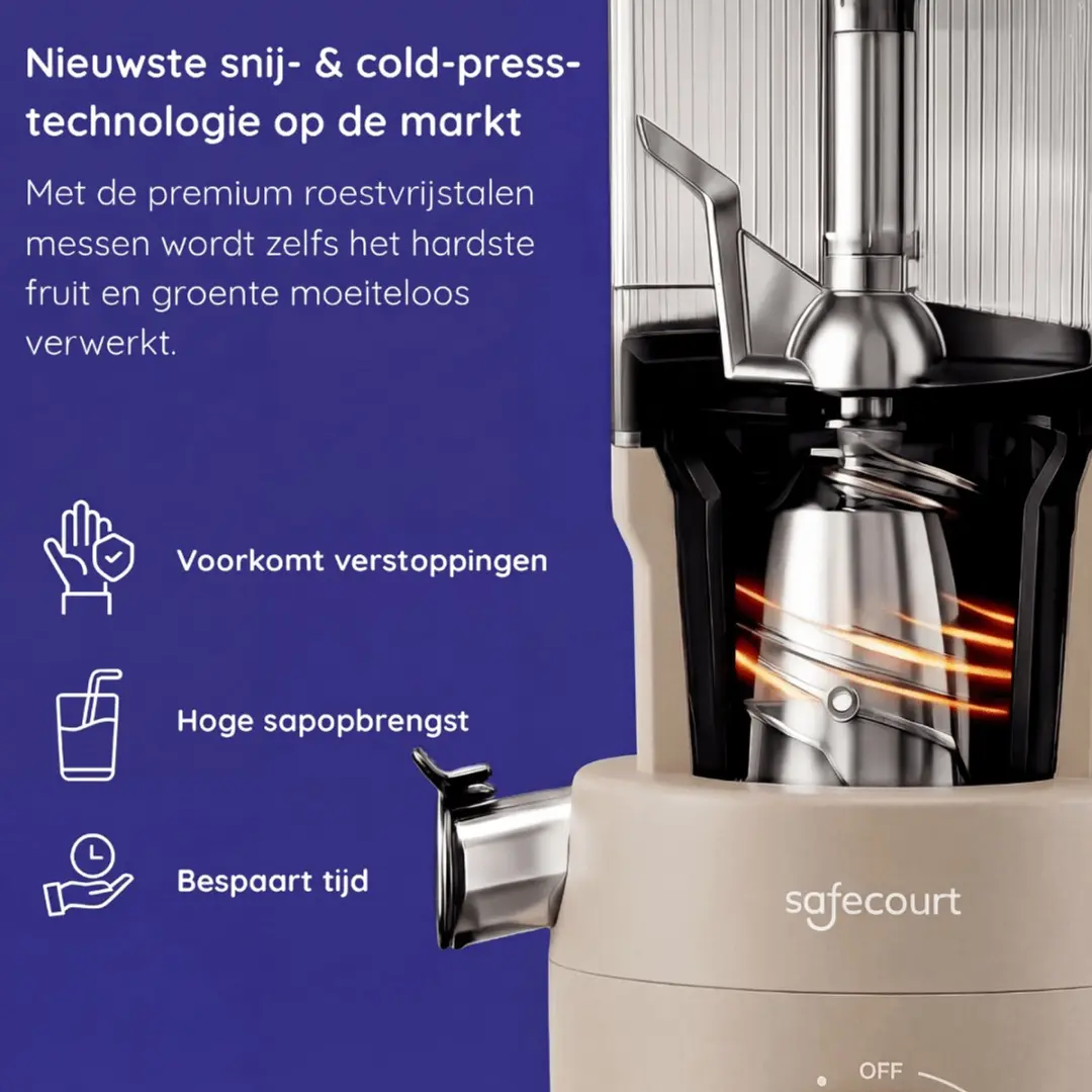 Safecourt Kitchen Slow Juicer XXL SJ600 - 600W - Beige