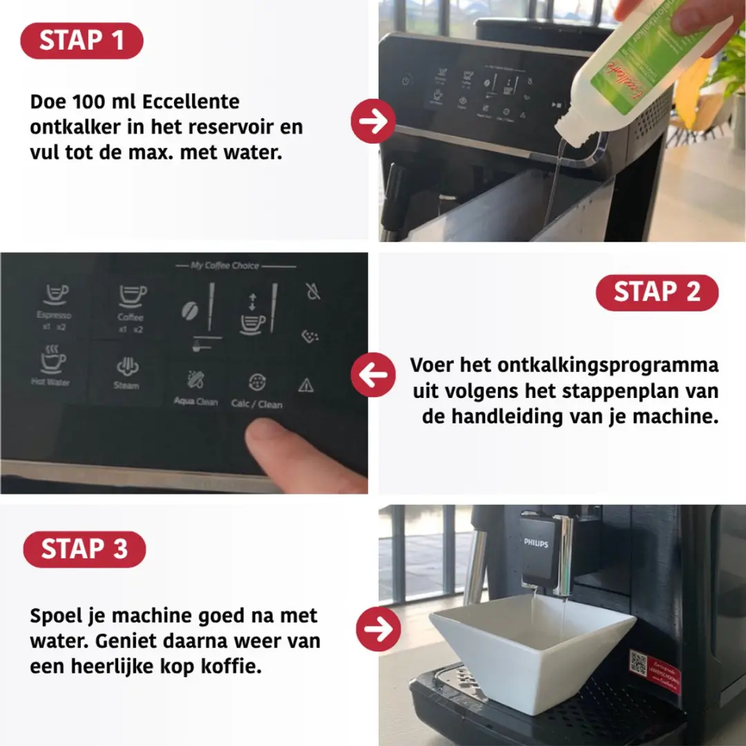 Eccellente Ontkalker Melkzuur 2400ml - 24 Stuks - o.a. Delonghi/Dolce Gusto/Gaggia