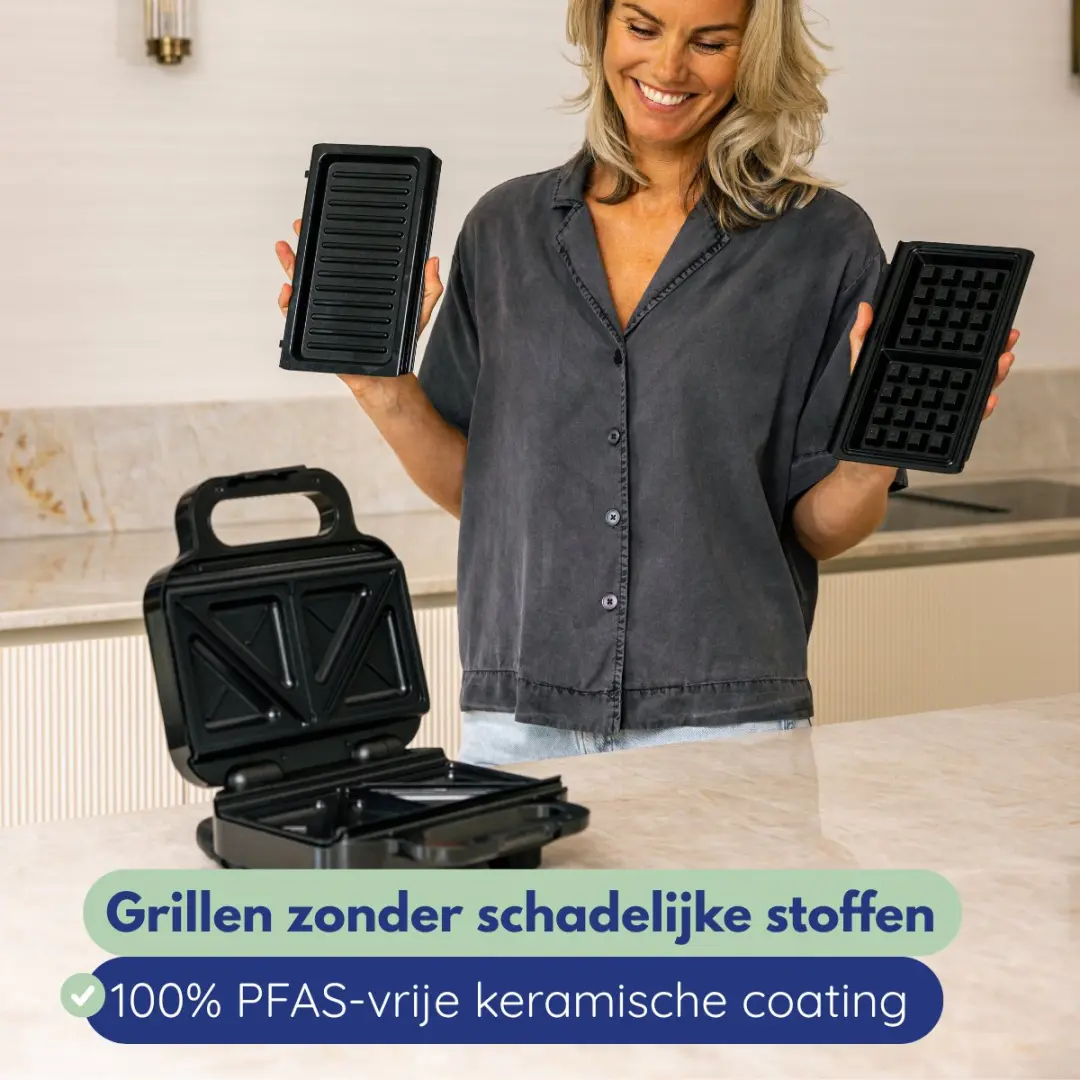 Safecourt Kitchen CG400 3-in-1 Grill - 820W - 4 Sandwiches