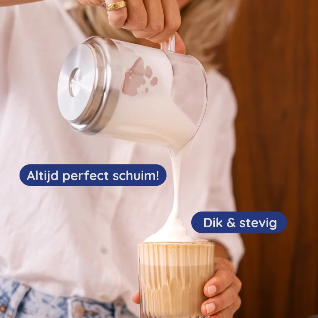 Safecourt Kitchen Glazen Melkopschuimer MF700 600W - 7 standen - 500ml - Zwart
