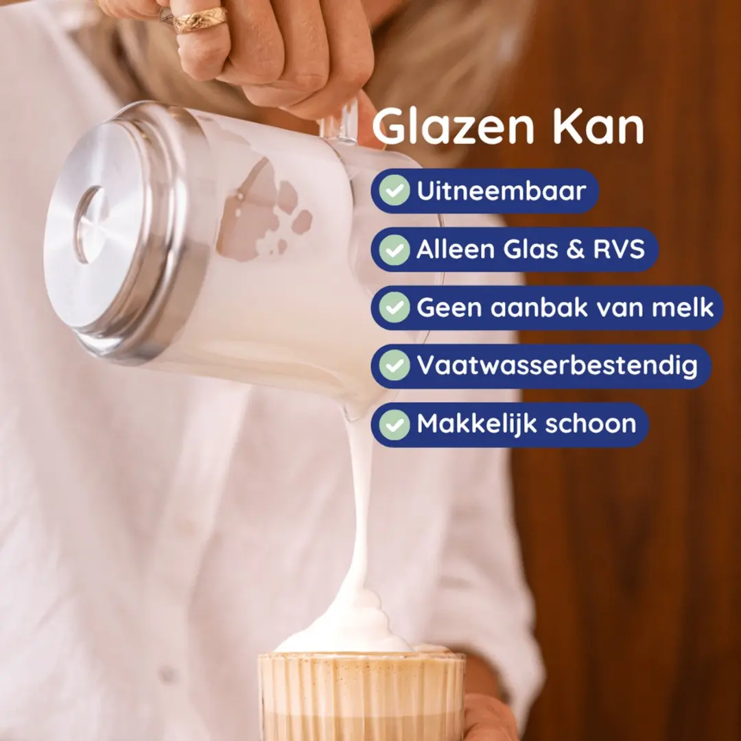 Safecourt Kitchen MF500 Glazen Melkopschuimer 600W - 7 standen - 500ml