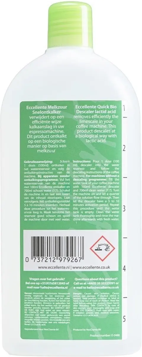 Eccellente Ontkalker EcoDecalk DLSC500 500ml - 20 Stuks (4x5) - o.a. DeLonghi