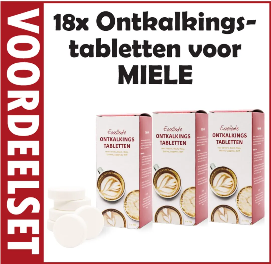 Eccellente E-0431 Ontkalkingstabletten - 18 Stuks - 108g - o.a. Miele CVA