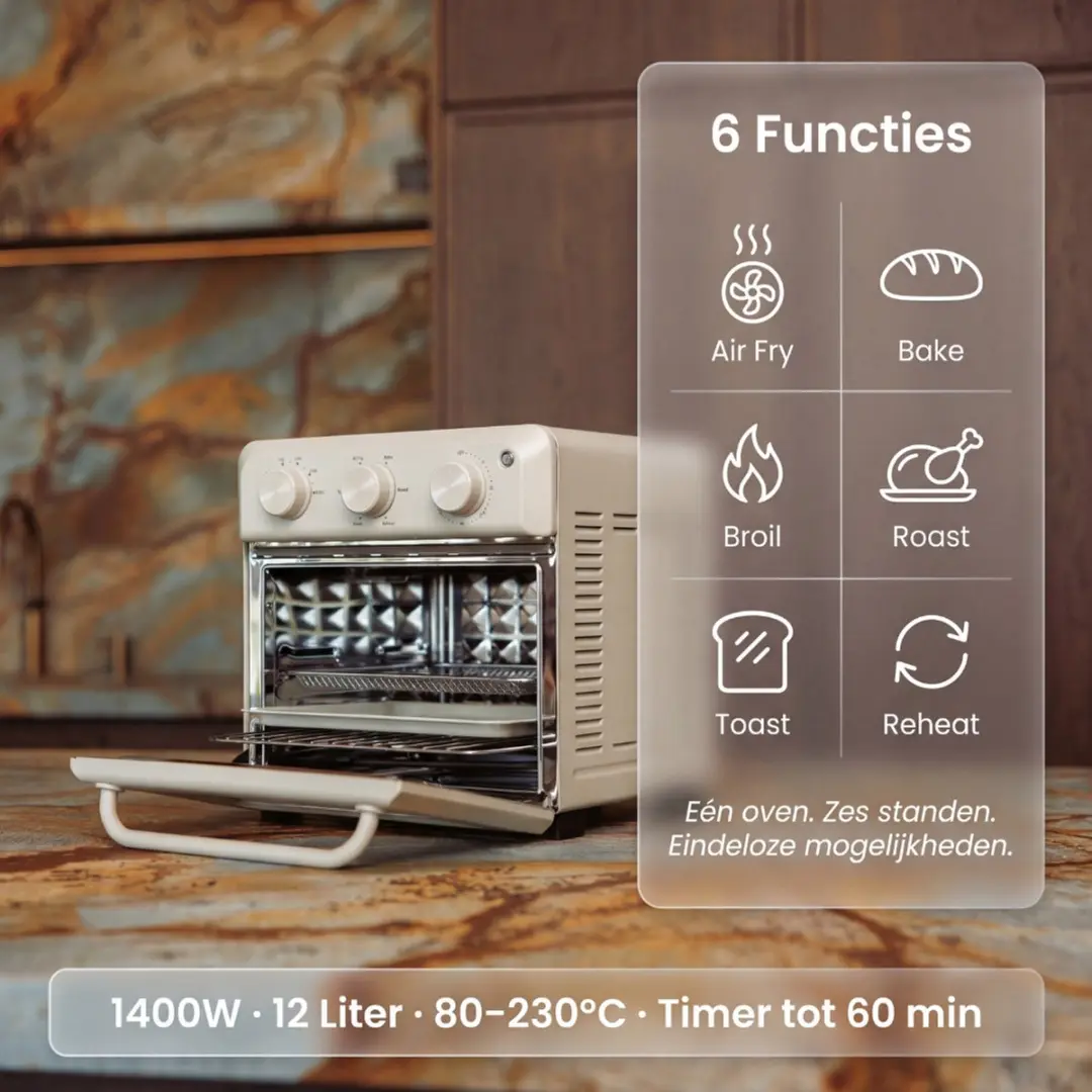 Safecourt 6-in-1 Airfryer Oven Beige - 1400W