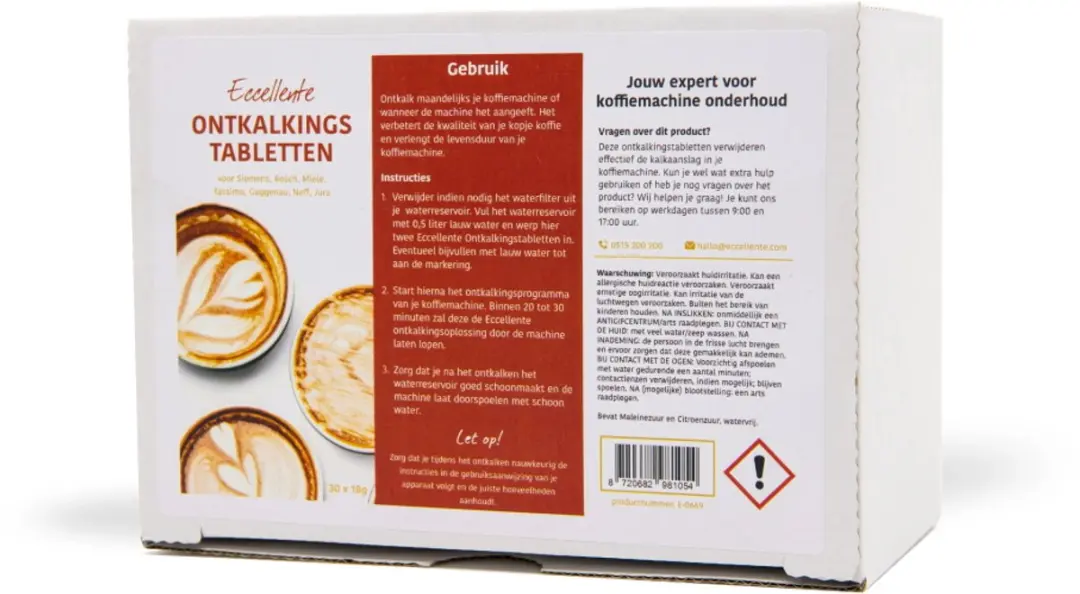 Eccellente Ontkalkingstabletten E-0669 - 30 Stuks - o.a. Jura A1/A5/A7/A9