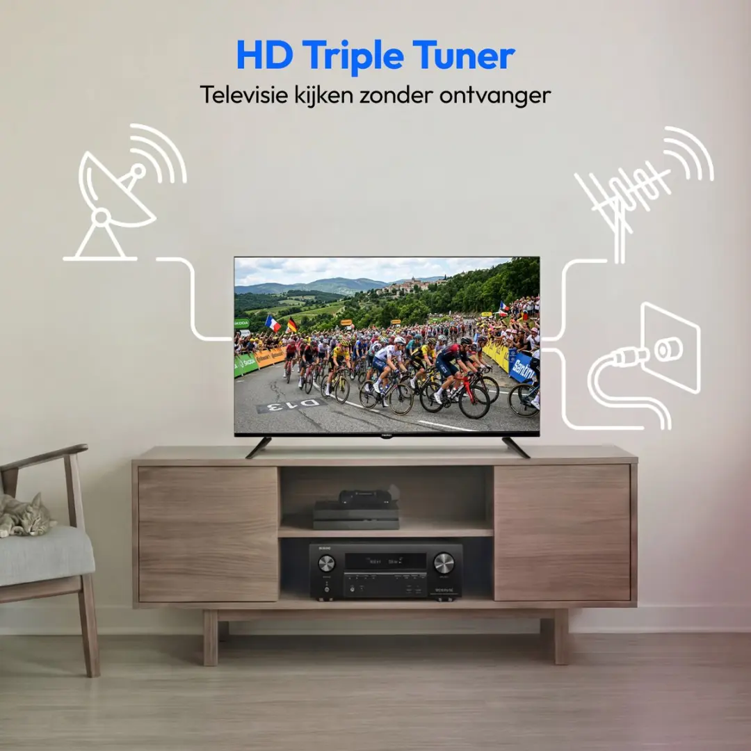 Medion 32" HD TV MD832003 - 2x HDMI - Zwart