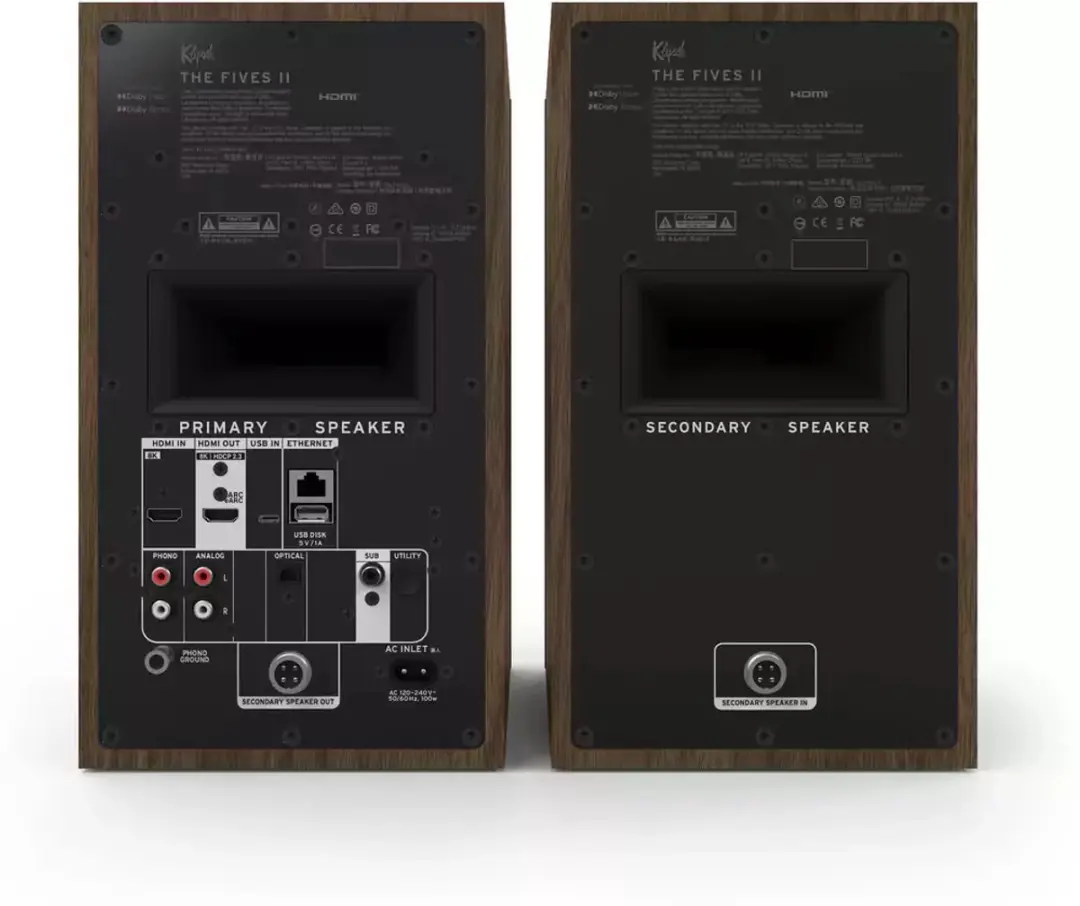 Klipsch The Fives II Actieve Luidsprekers - Paar - Walnoot - afbeelding 2 van 6
