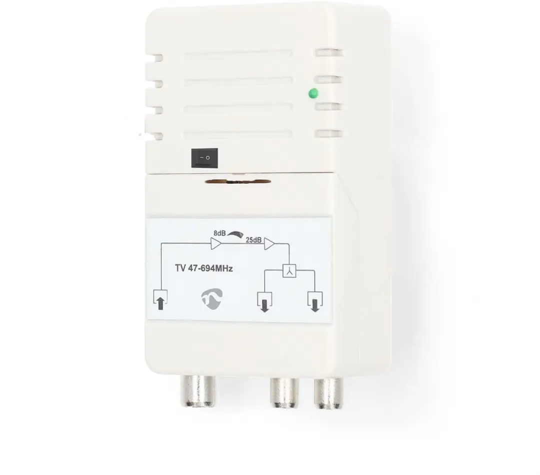 Nedis CATV-Versterker SAMP42222WT - 25 dB - 2 Outputs - Wit