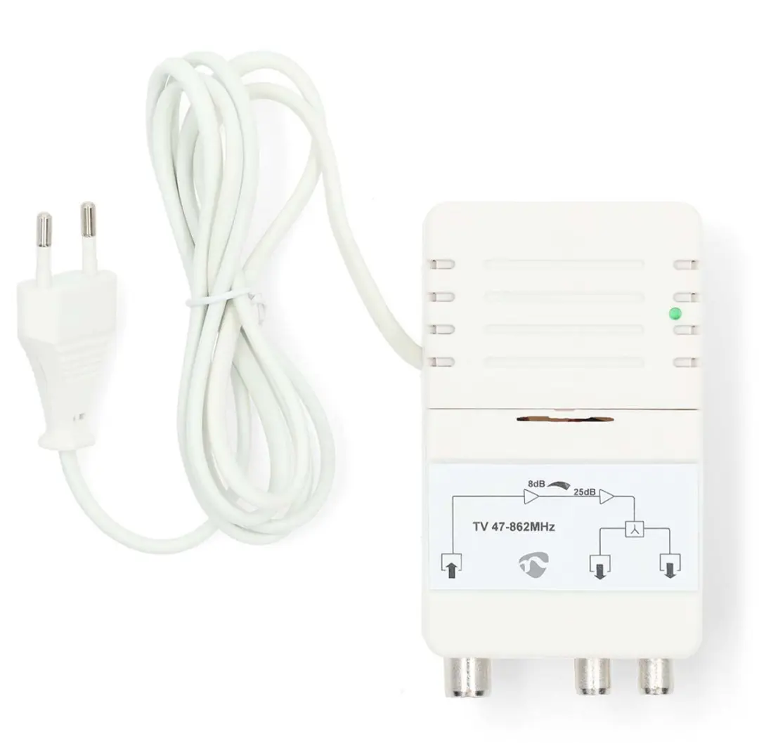 Nedis CATV-Versterker SAMP42222WT - 25 dB - 2 Outputs - Wit