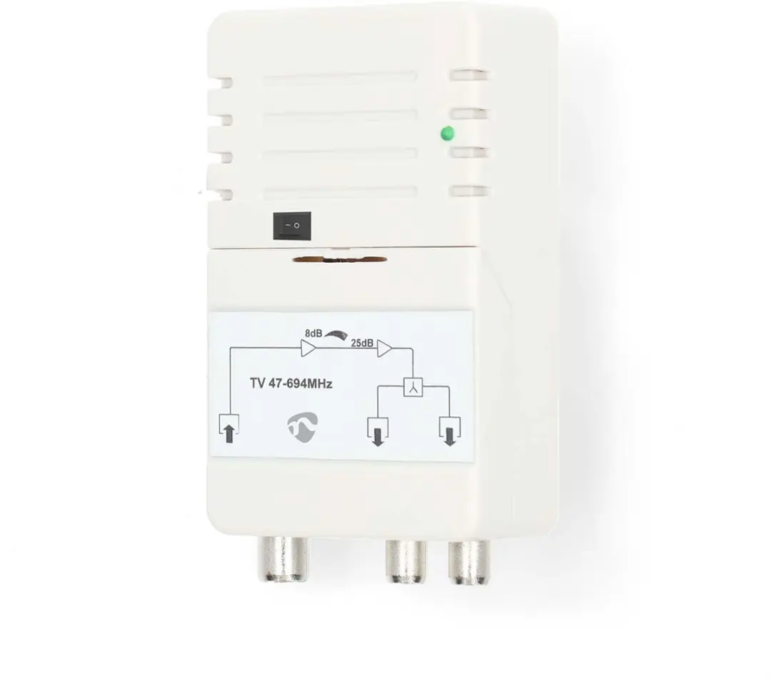 Nedis CATV-Versterker SAMP42222WT - 25 dB - 2 Outputs - Wit