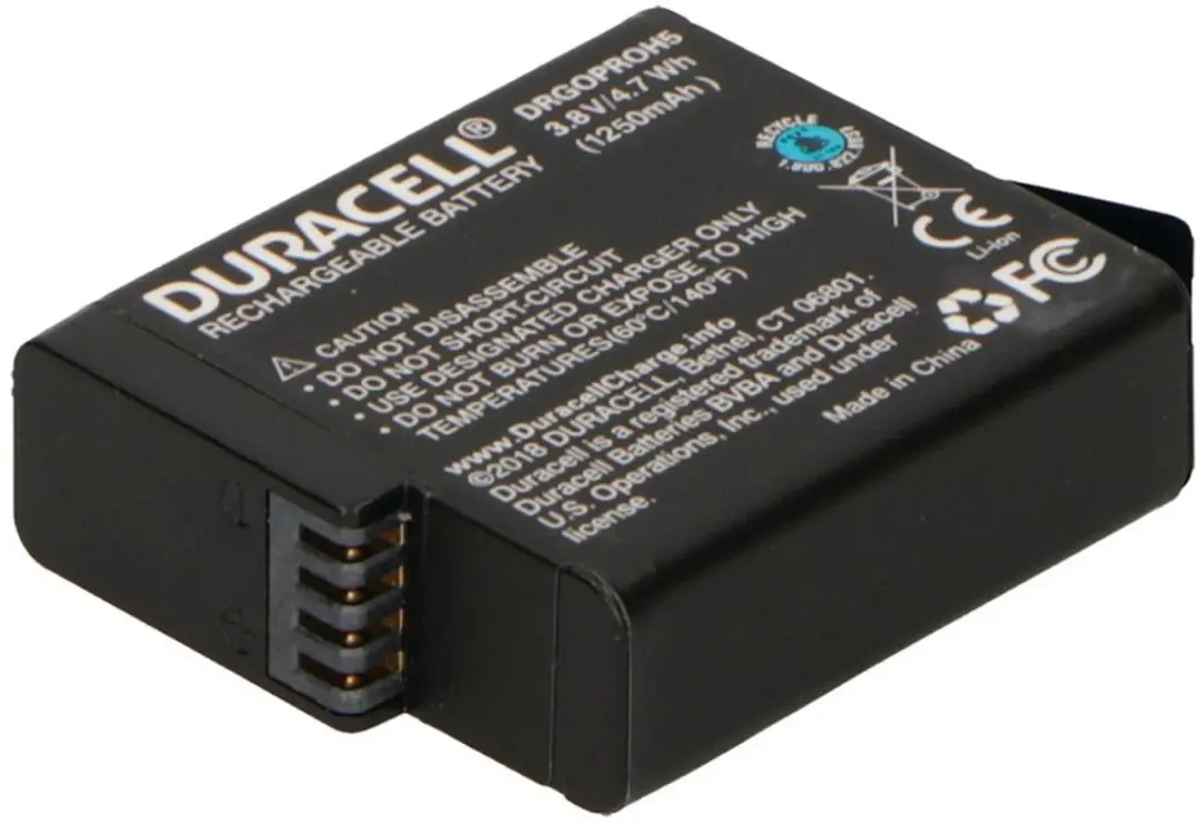 Duracell DRGOPROH5 GoPro Accu - 1250mAh - Zwart