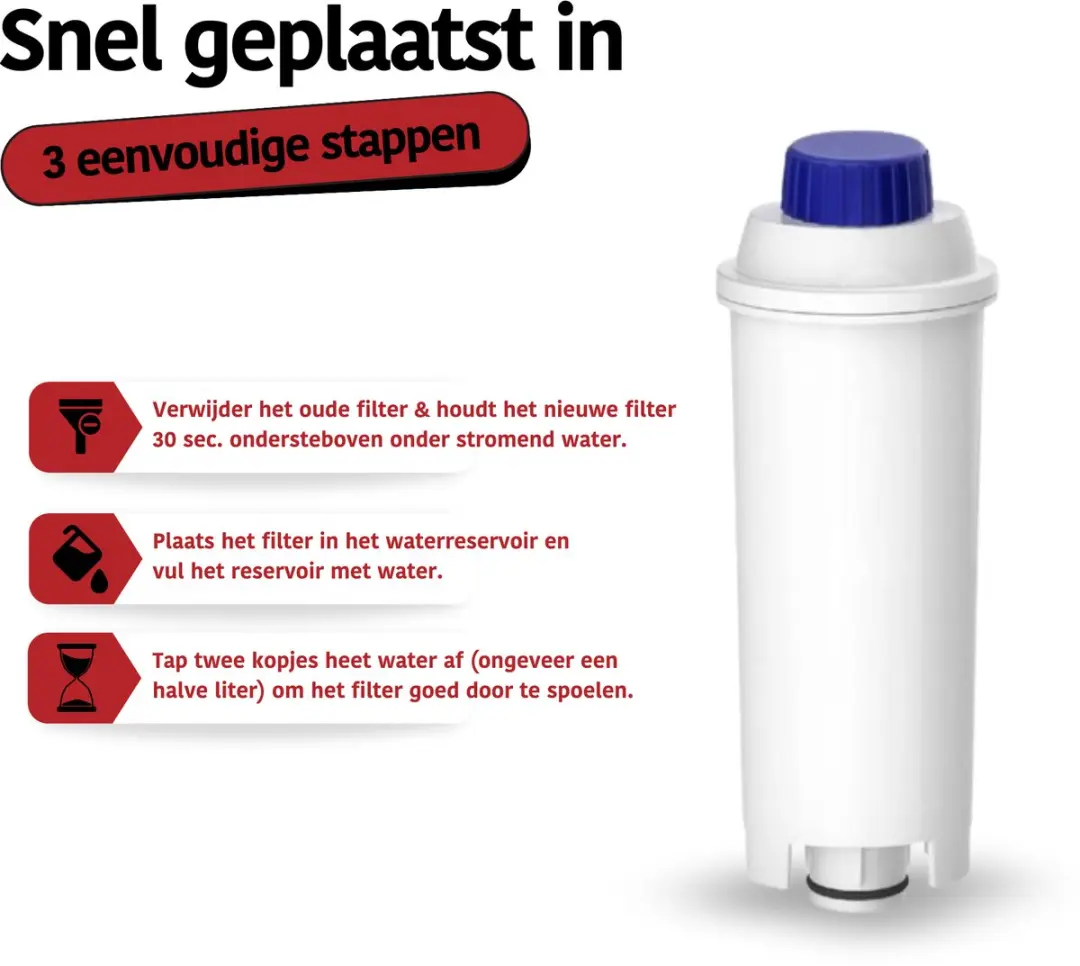 Eccellente Waterfilter E-0273-6 - 6 Stuks - o.a. Delonghi Magnifica/Dinamica - afbeelding 6 van 6