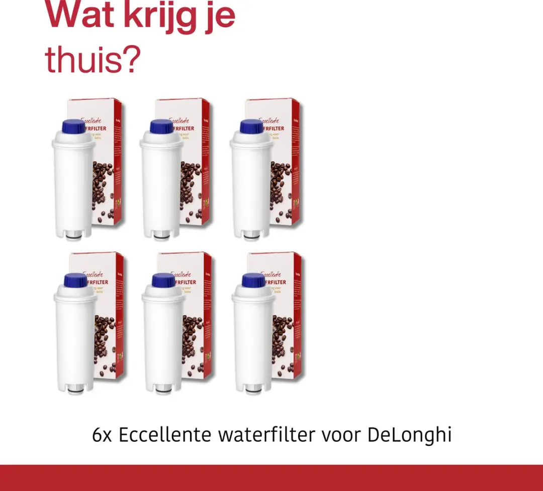 Eccellente Waterfilter E-0273-6 - 6 Stuks - o.a. Delonghi Magnifica/Dinamica