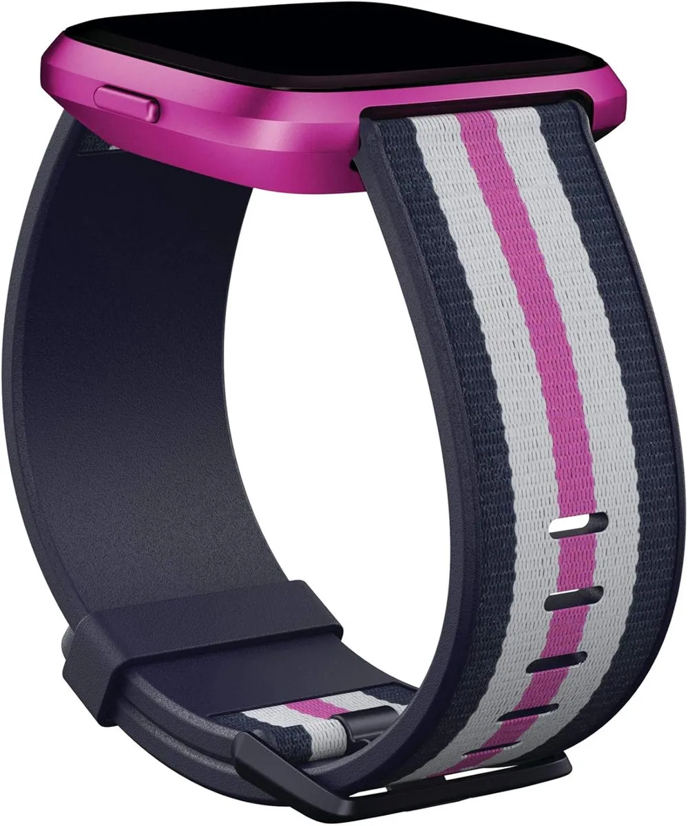 Fitbit Woven Band Versa - Maat S - Navy/Mulberry