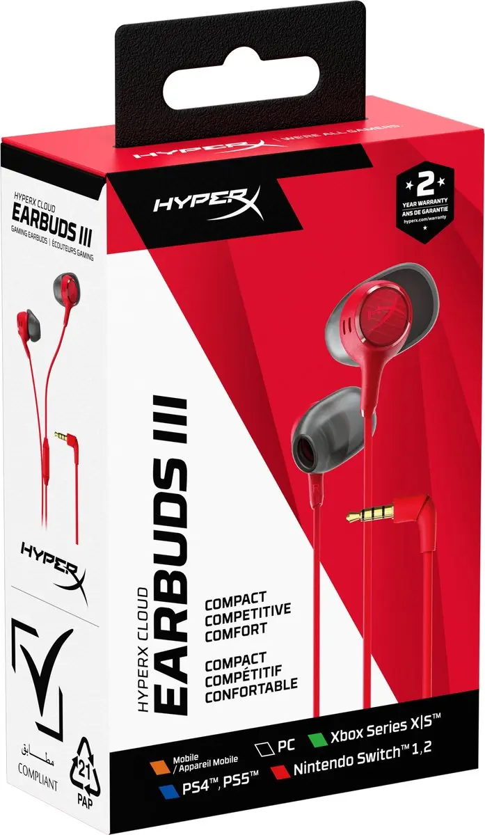 HyperX Cloud Earbuds III BN7S0AA - Rood