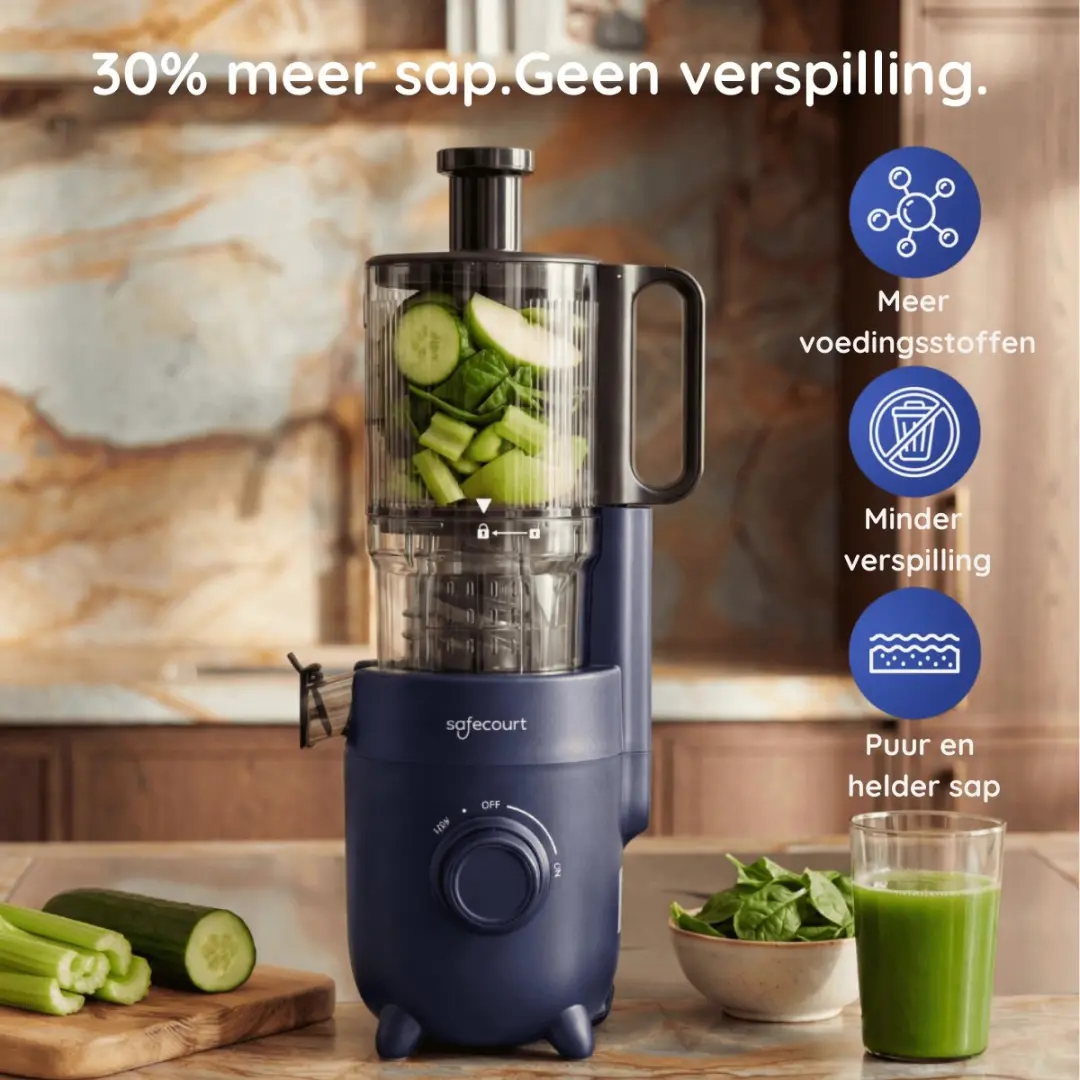 Safecourt Kitchen Slow Juicer SJ500 - Blauw - 220W