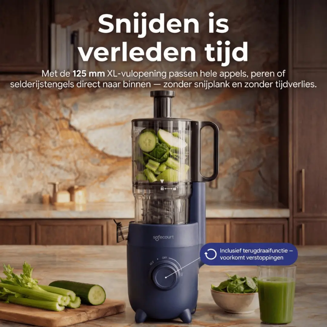 Safecourt Kitchen Slow Juicer SJ500 - Blauw - 220W