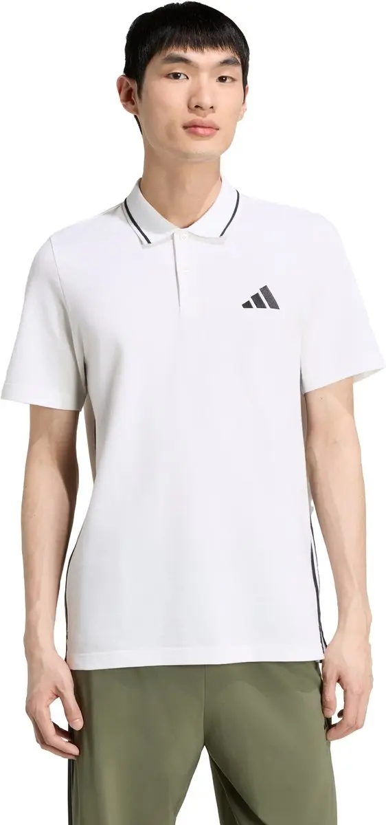 adidas 3-Stripes Piqué Poloshirt Heren Wit