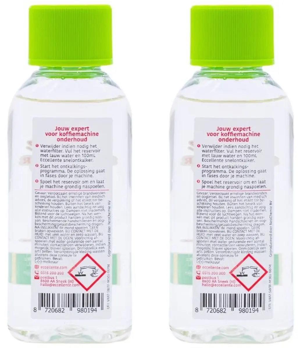 Eccellente Ontkalkingsset 303.167.0593 - 2x100ml - Groen/Wit