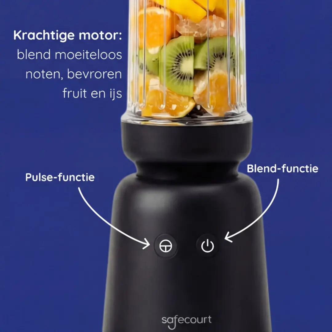 Safecourt Kitchen PureBlend 1000W Smoothiemaker - 700ml - Zwart