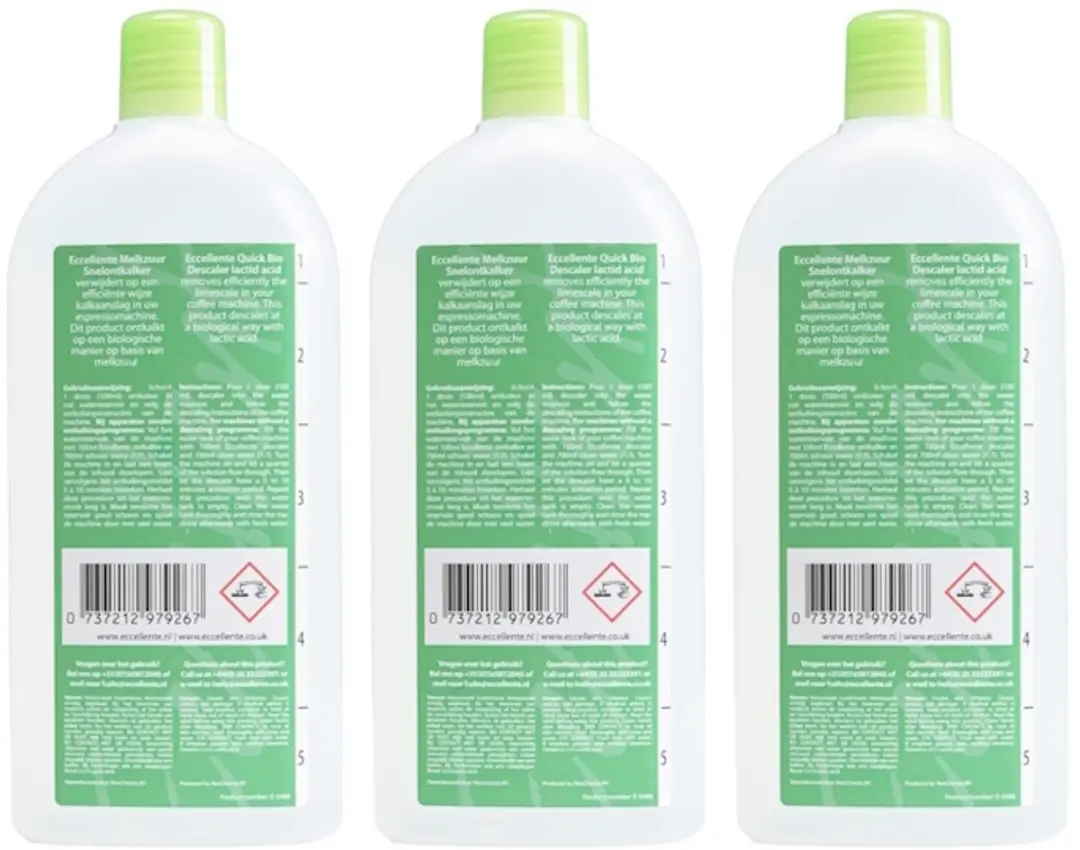 Eccellente Melkzuur Ontkalker 500ml - 3 Stuks - MPN 303.167.0593