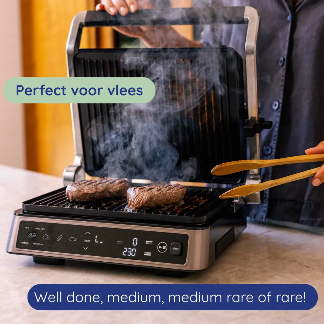 Safecourt CCG500 Contactgrill - 2200W - 4 Tosti/Wafels - Zwart