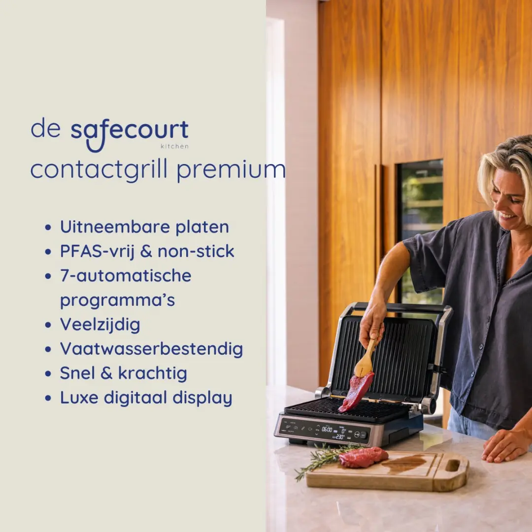 Safecourt CCG500 Contactgrill - 2200W - 4 Tosti/Wafels - Zwart