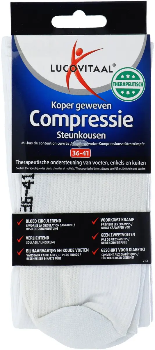 Lucovitaal Koper Compressie Steunsok 36-41 - Wit - afbeelding 6 van 6