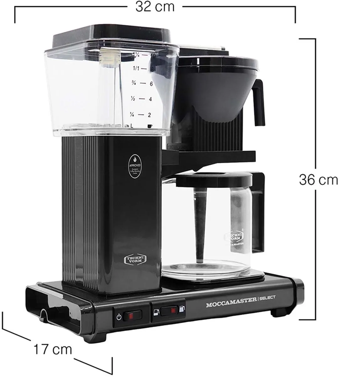 Moccamaster KBG Select Filterkoffiezetapparaat - 10 Kopjes - Zwart