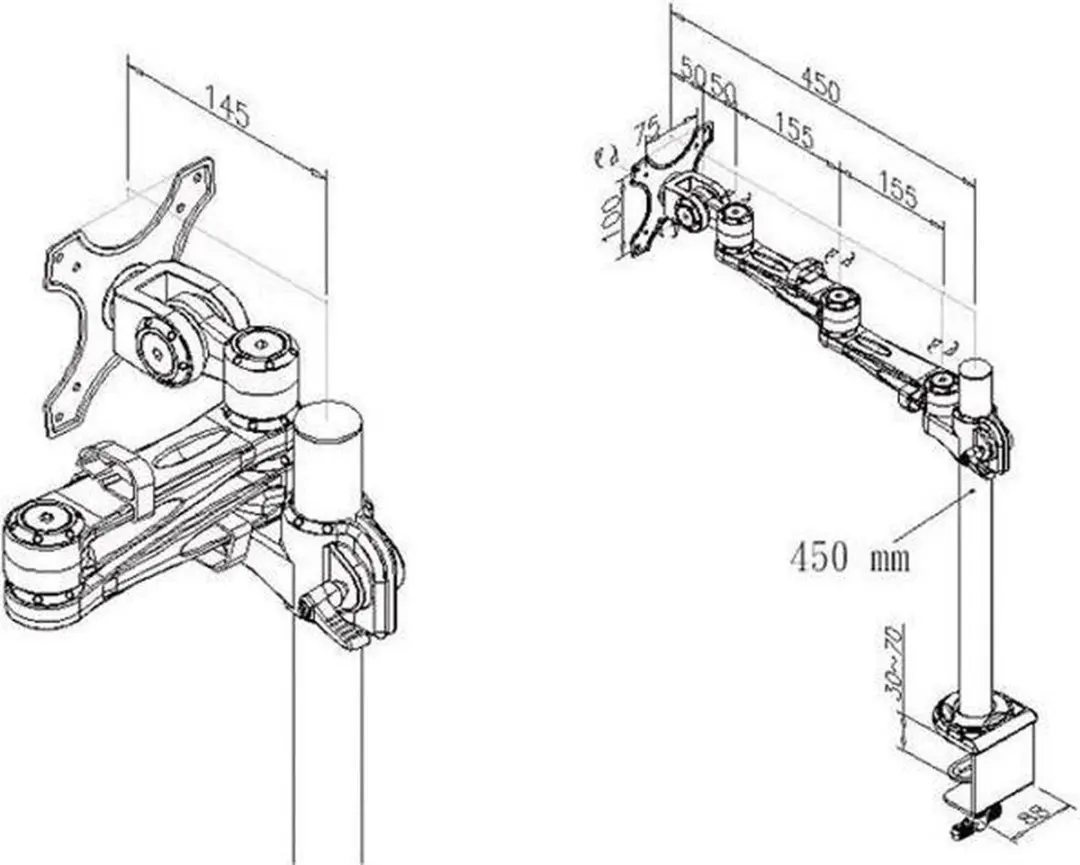 Value LCD-Monitorarm 17.99.1132 - 32 inch - Zilver