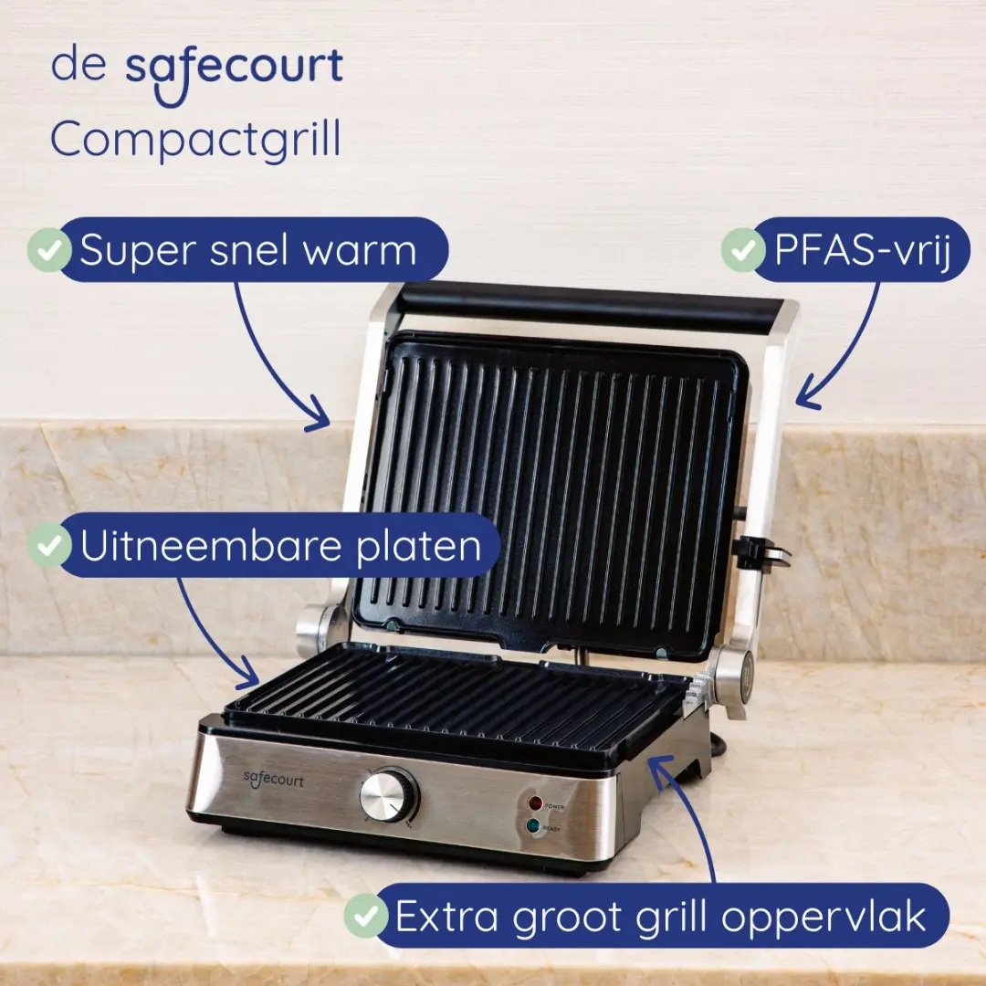 Safecourt Kitchen CG200 3-in-1 Grill - Zilver