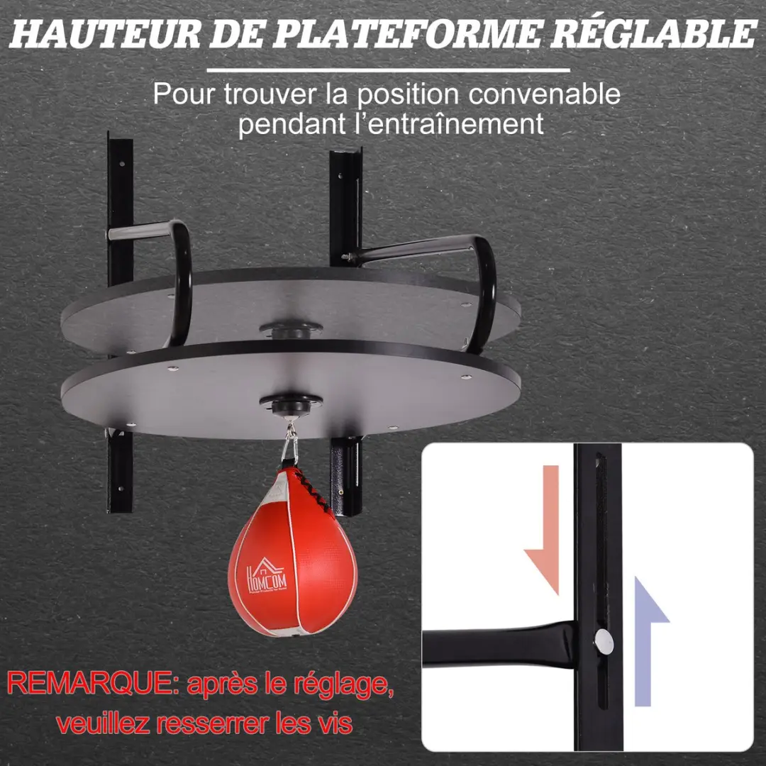 Homcom Speedbag Platform - Staal 60x73x80cm - Zwart