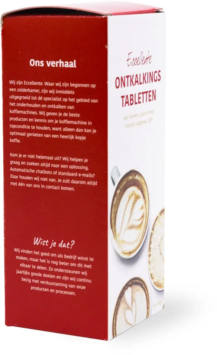 Eccellente Ontkalkingstabletten E-0431 - 6 Stuks - 108g - o.a. Miele CVA