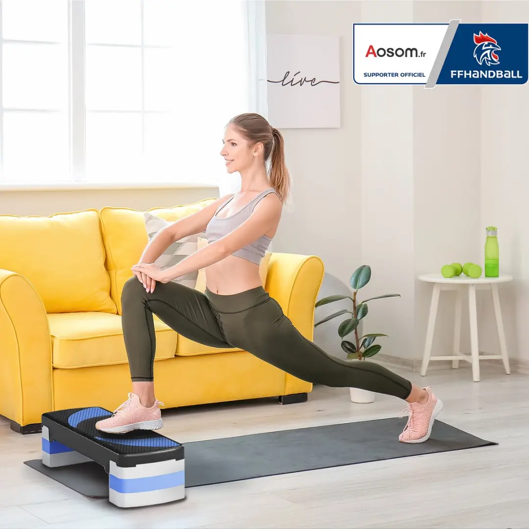 Homcom Aerobic Stepper - Zwart/Blauw
