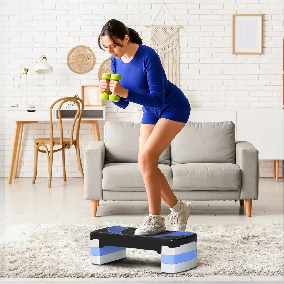 Homcom Aerobic Stepper - Zwart/Blauw - afbeelding 6 van 6