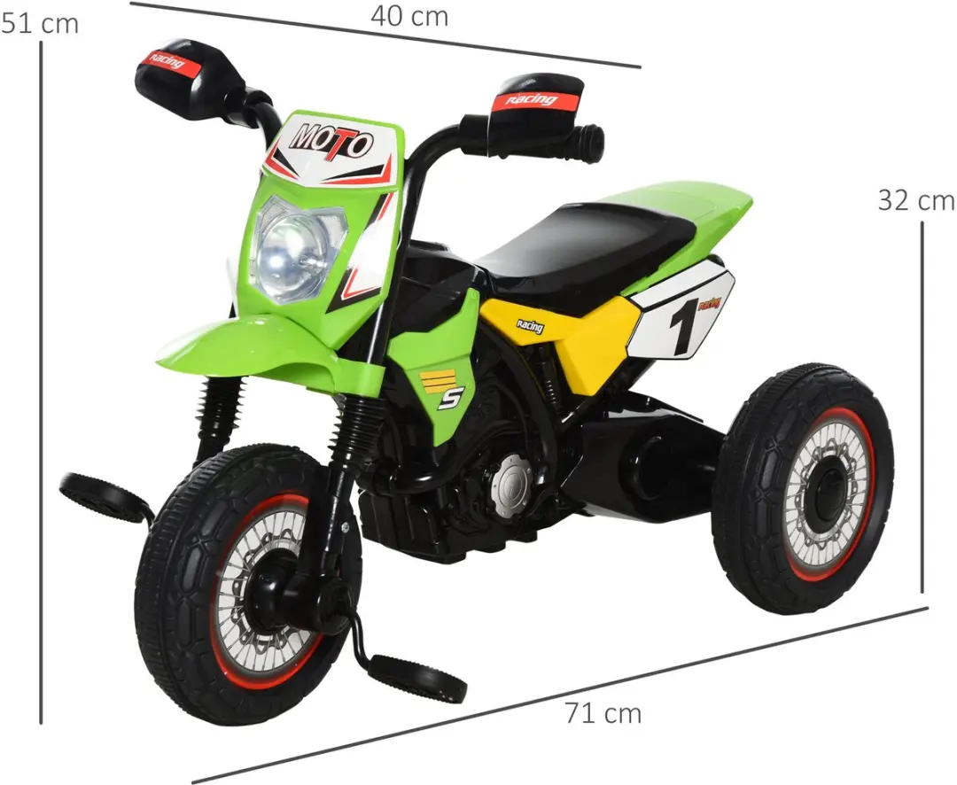 Homcom Kinderdriewieler 370-095GN - 71x40x51cm - Groen