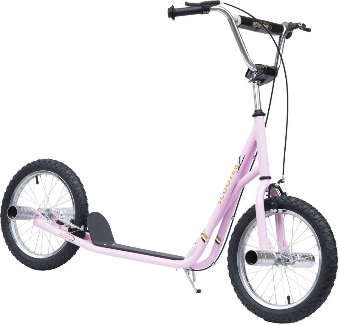 Homcom Kinderstep Roze - 16 Inch - Met Handrem