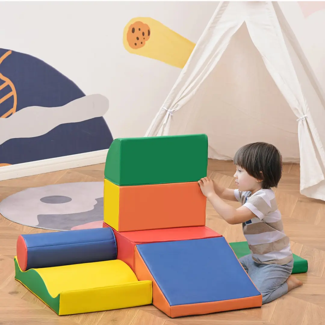 Homcom Kinder Softplay Set - 7-delig - 60x40x11cm - Kleurrijk