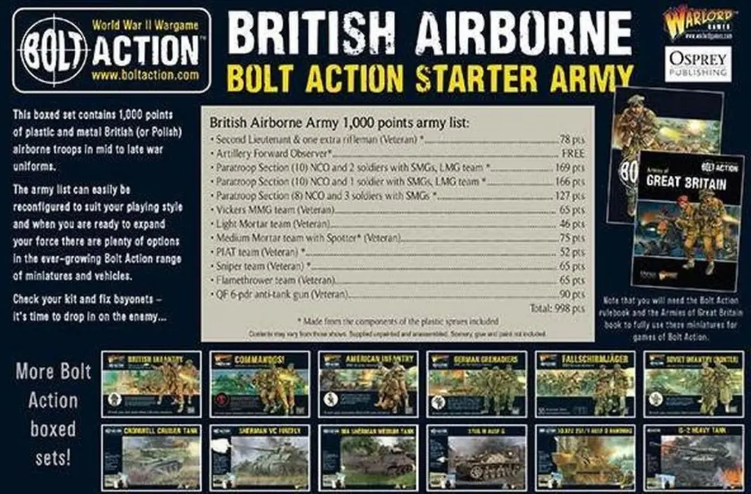 Warlord Games Bolt Action British Airborne Starter Army 36 Onderdelen