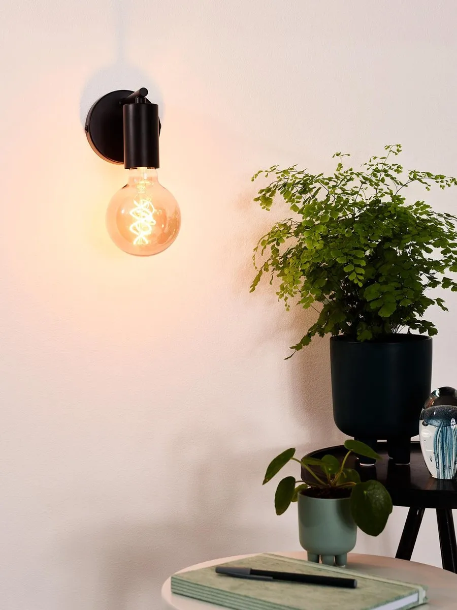 Lucide Leanne Wandlamp E27 - Zwart