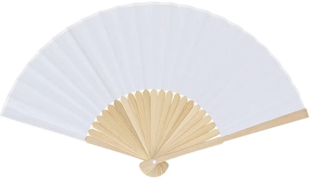 Bellatio Design Spaanse Handwaaier - 10 Stuks - Wit - 38x21cm