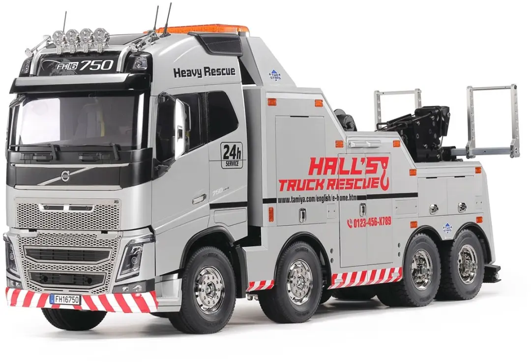 Tamiya Volvo FH16 Globetrotter 750 8x4 RC Vrachtwagen - 1:14 - Pre-painted - Multi