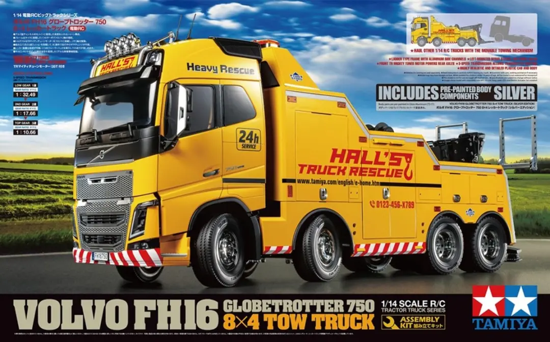 Tamiya Volvo FH16 Globetrotter 750 8x4 RC Vrachtwagen