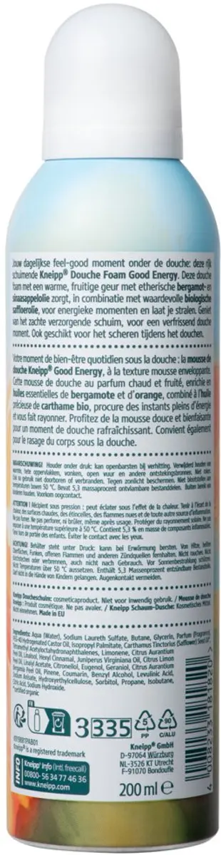 Kneipp Good Energy Douche Foam 200ml - 6 Stuks