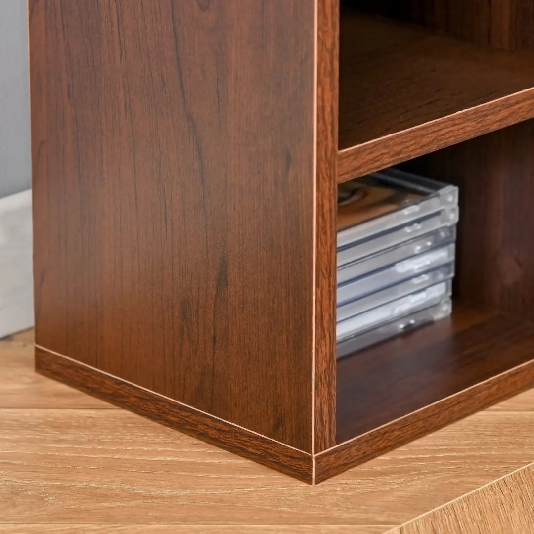 Homcom CD-opbergkast 12 Vakken - 21x20x175cm - Bruin - afbeelding 6 van 6