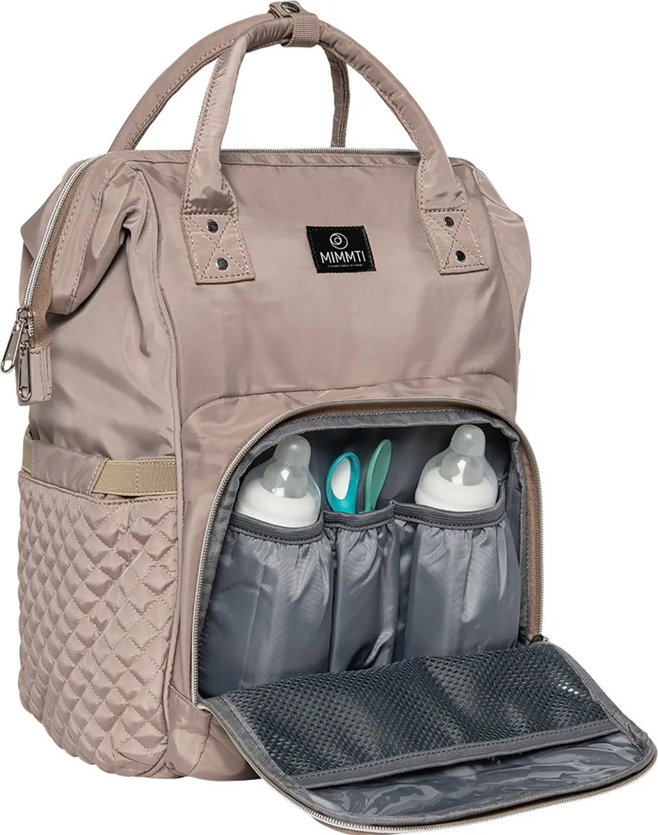 Mimmti Luiertas Rugzak NanaBeebi - Beige - Verschoonmatje & Flessenwarmhouder
