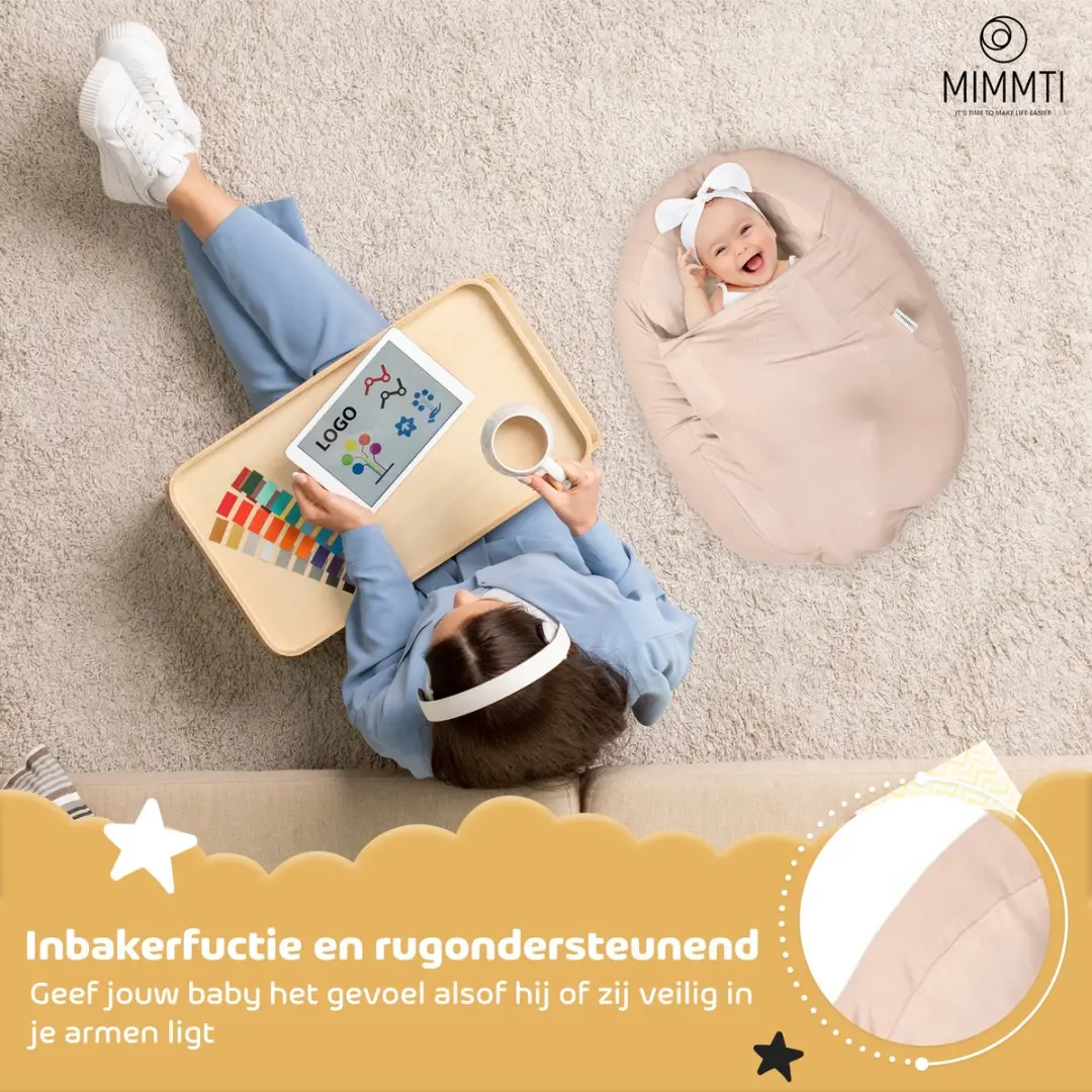 Mimmti Sleepynest Relaxhoes voor Voedingskussen - Beige