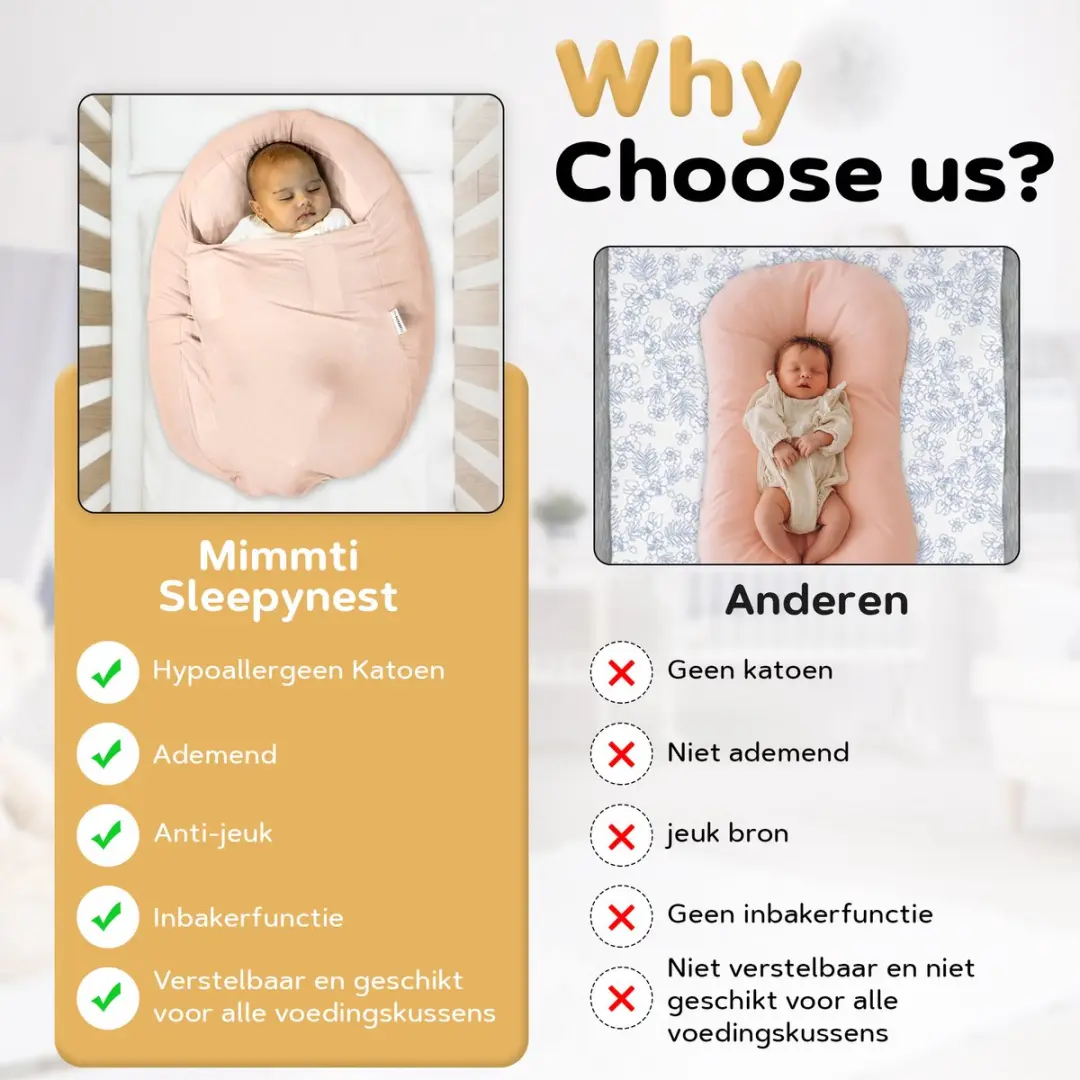 Mimmti Sleepynest Relaxhoes voor Voedingskussen - Beige