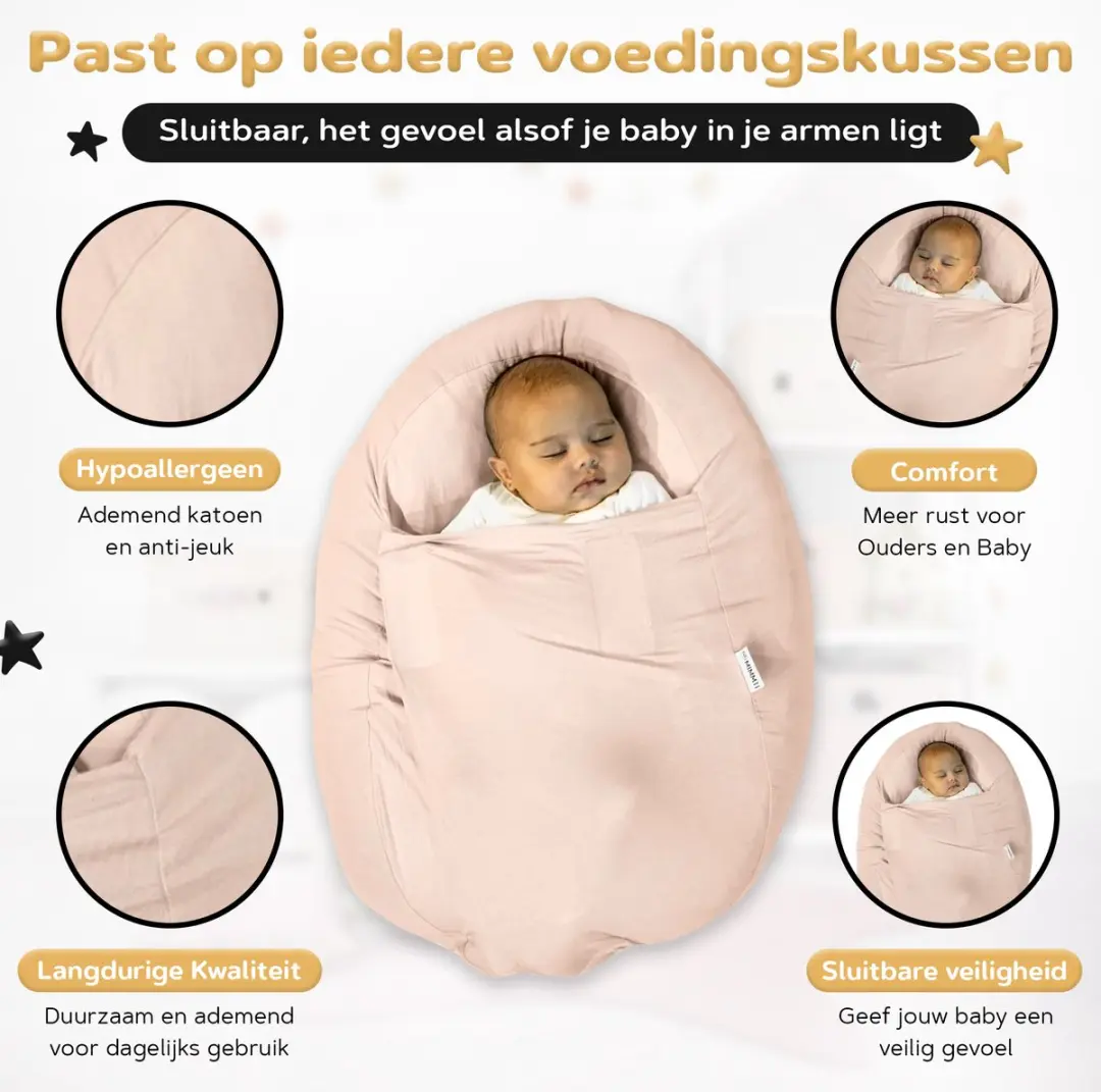 Mimmti Sleepynest Relaxhoes voor Voedingskussen - Beige - afbeelding 6 van 6